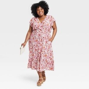 Knox Rose Floral Boho Midi Dress - S